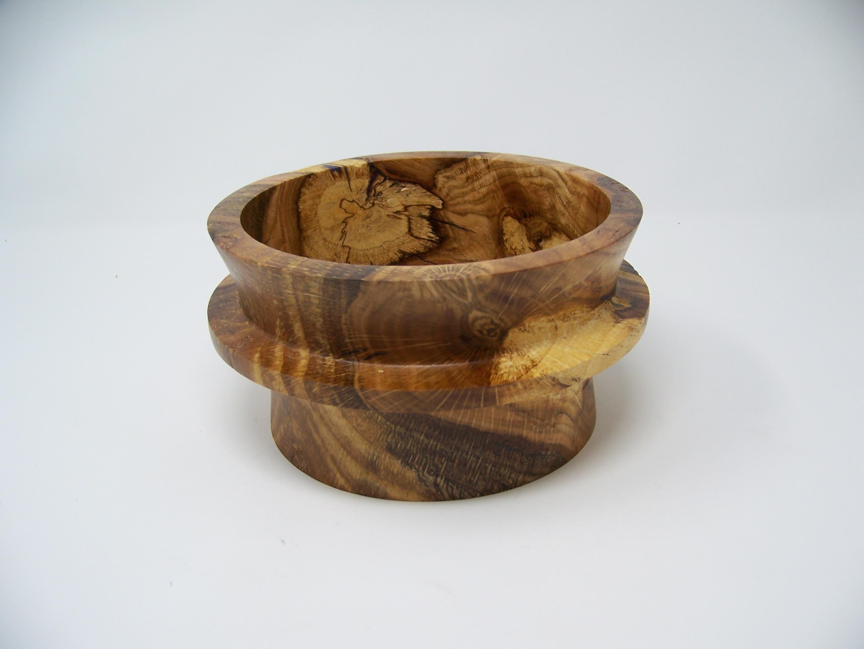 Spalted Oak bowl in a unique design - lathe turned
