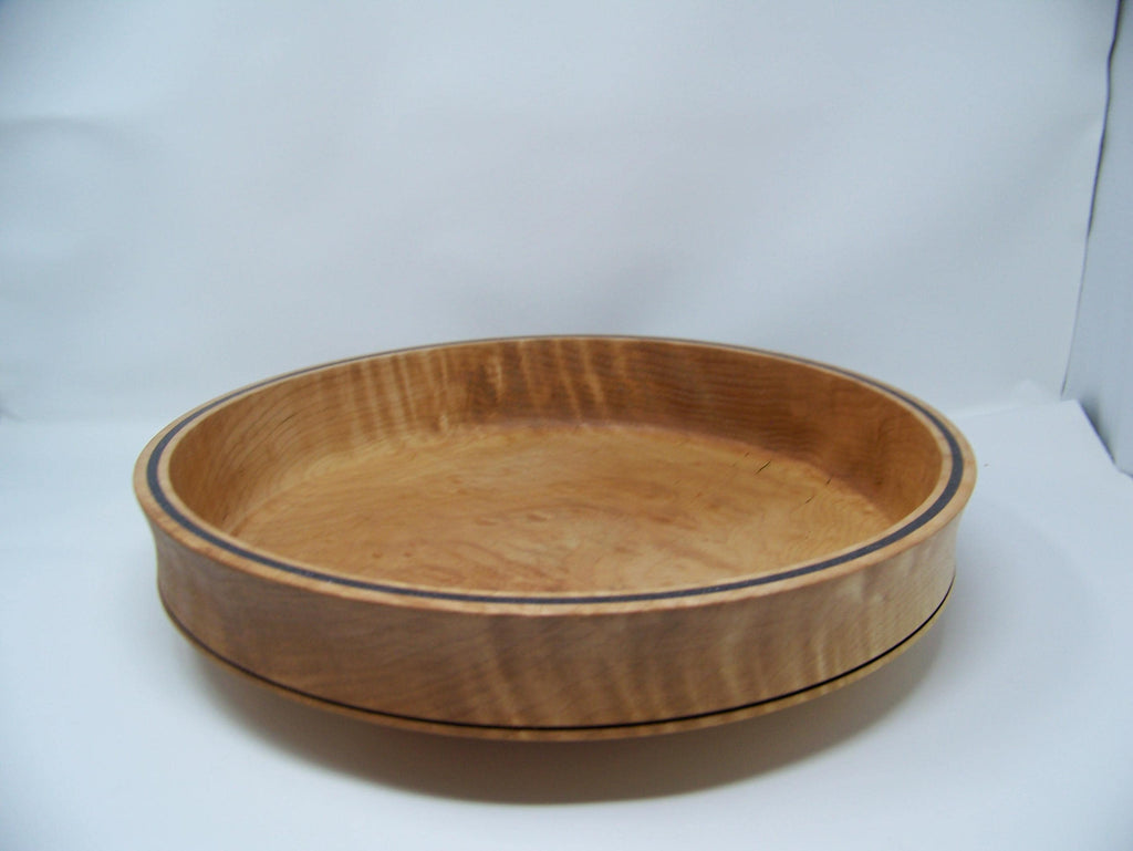 Figured Maple Large Bowl with Deep purple glitter epoxy inlay