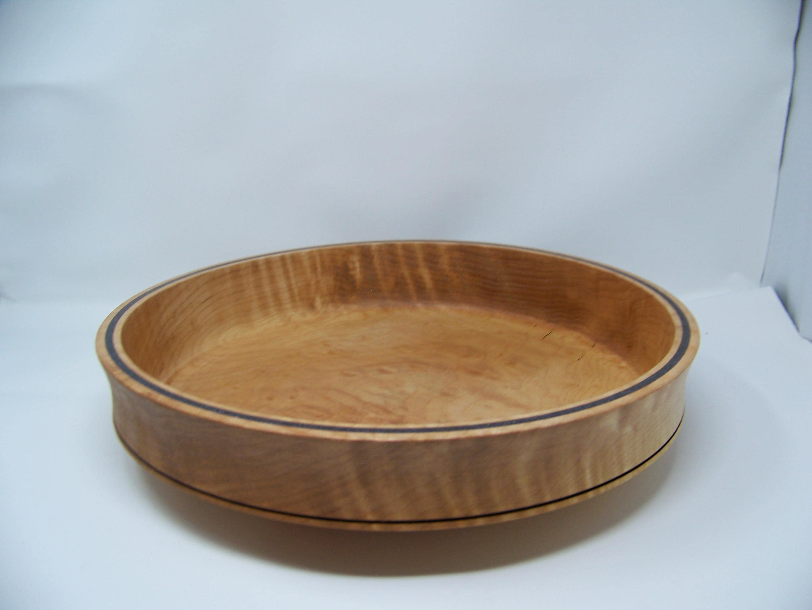Figured Maple Large Bowl with Deep purple glitter epoxy inlay