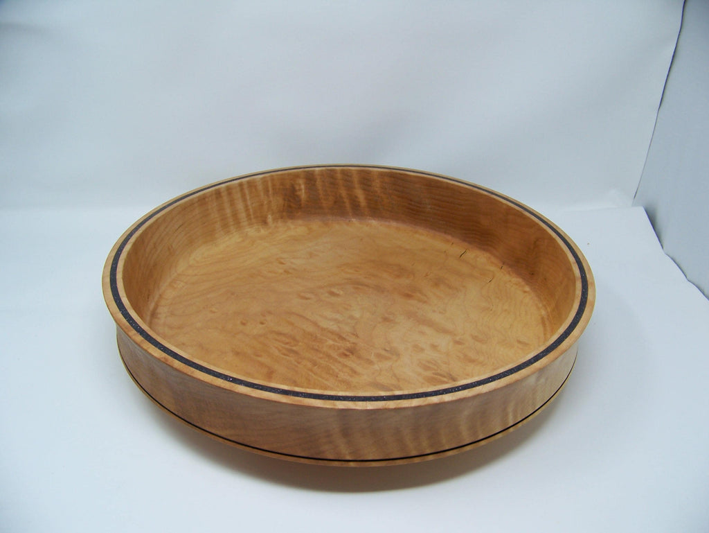 Figured Maple Large Bowl with Deep purple glitter epoxy inlay