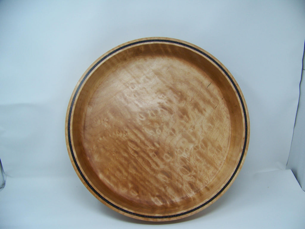 Figured Maple Large Bowl with Deep purple glitter epoxy inlay
