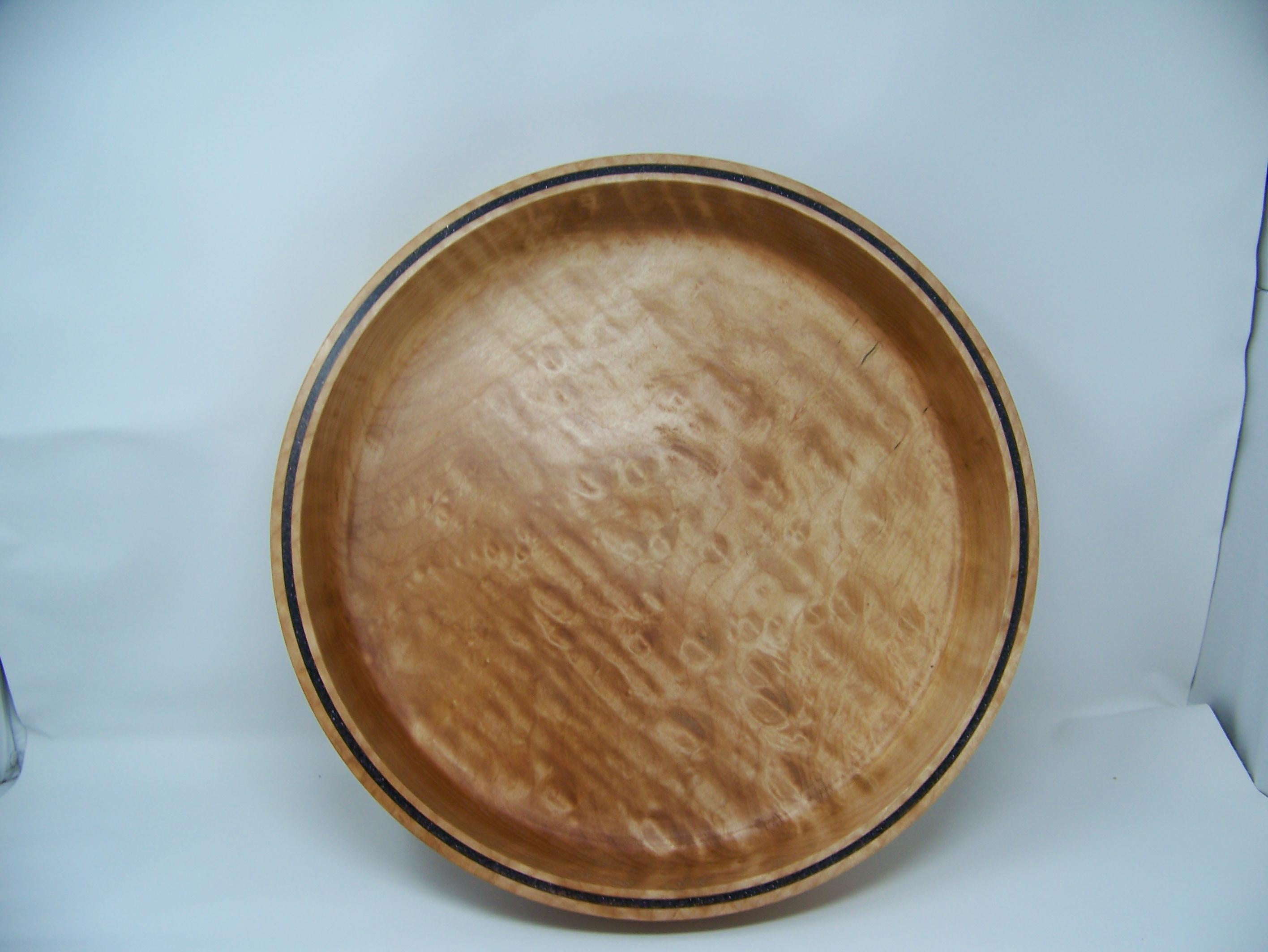 Figured Maple Large Bowl with Deep purple glitter epoxy inlay