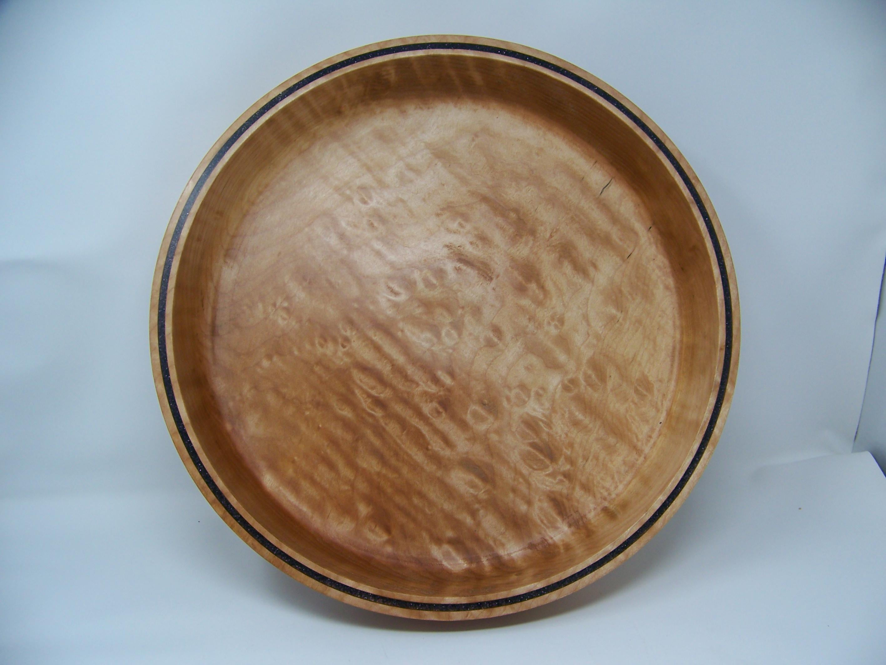 Figured Maple Large Bowl with Deep purple glitter epoxy inlay