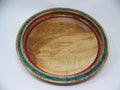 Oak - Platter - Serving Dish with Red and Green Glitter Inlay - Christmas Serving Platter.