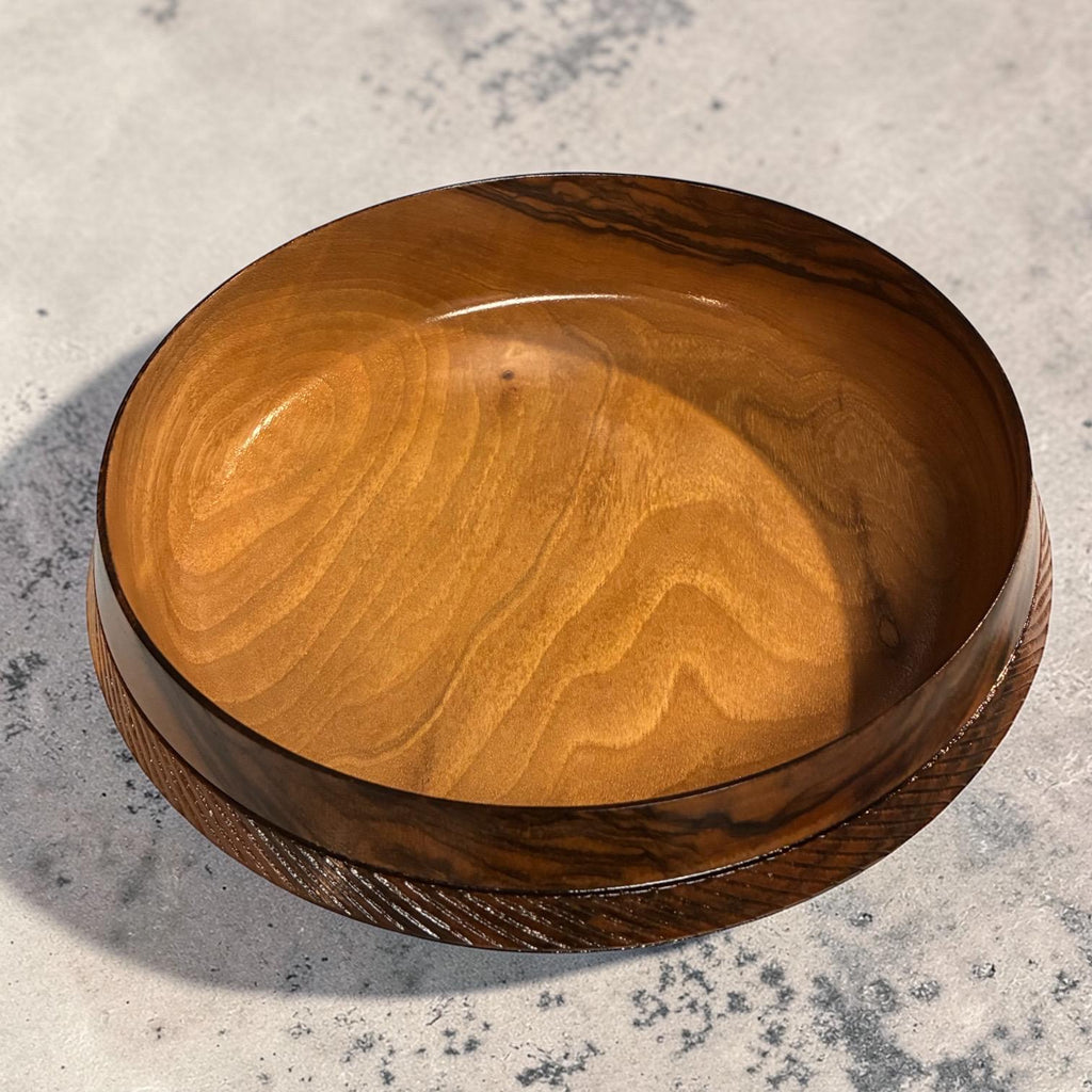 Chip and Dip Bowl - Black Walnut - Serving Bowl - Desk organizer -  Lathe Turned